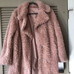 Kenzie pink teddy coat